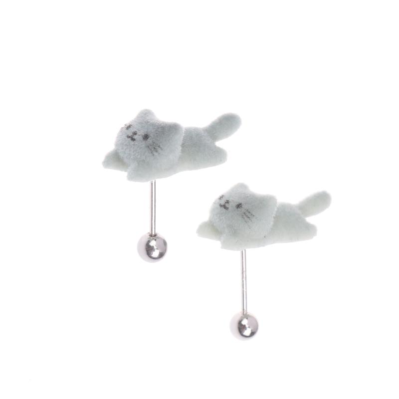 Cute Flocking Cat Earrings Adorable Kitty Stud Earrings Dainty Trendy Animal Jewelry For Women Unique Gift For Cat Lovers