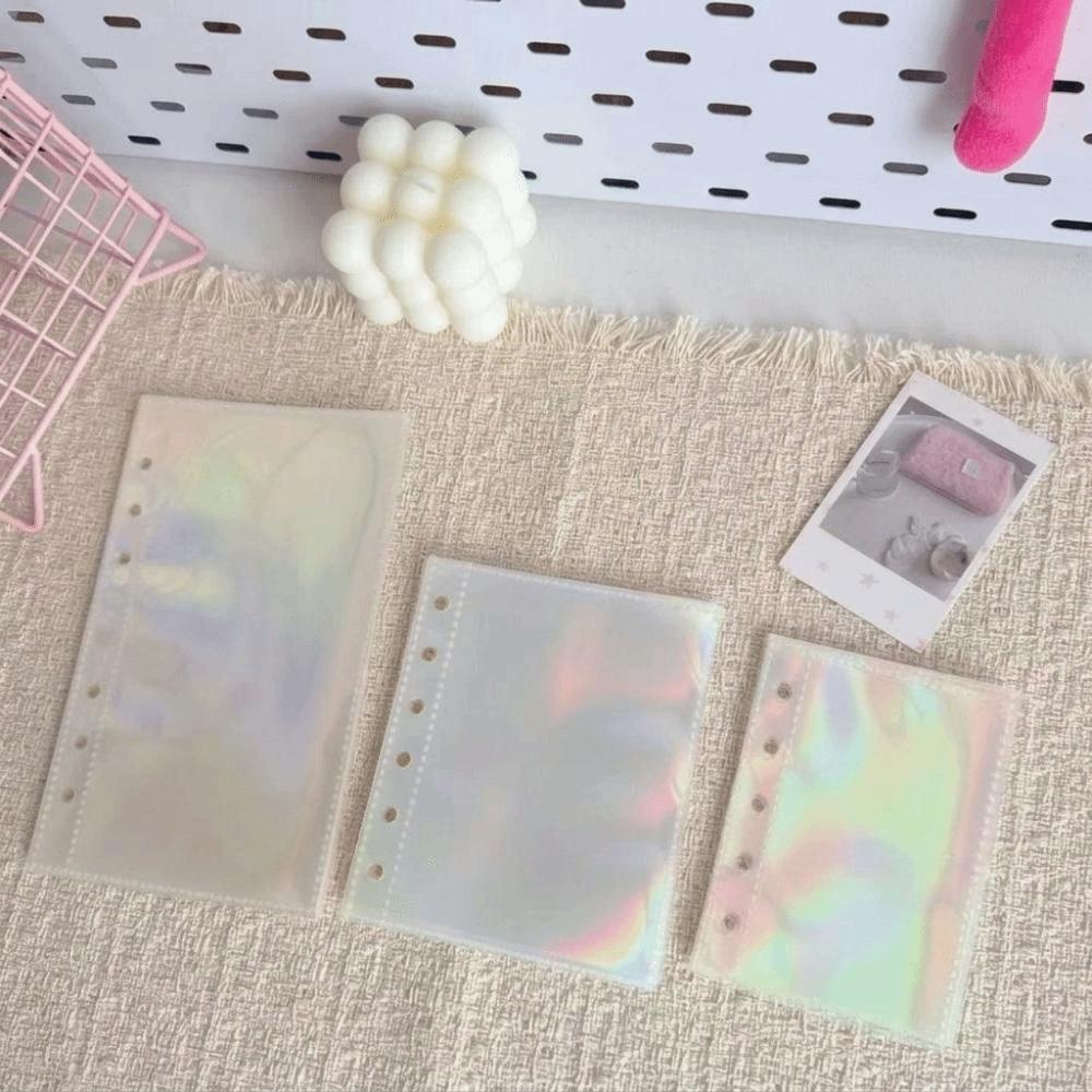 Multiple Pockets Clear Sheets Sleeve DIY Binder Photo Album Refill Pages 4 Hole 4 Ring Card Stamp Die Jewelry Storage