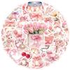 10/30/60pcs Cute Pink Coquette Art Stickers Kawaii Cartoon Decals DIY Water Bottle Notebook Fridge Aesthetics Graffiti Sticker
