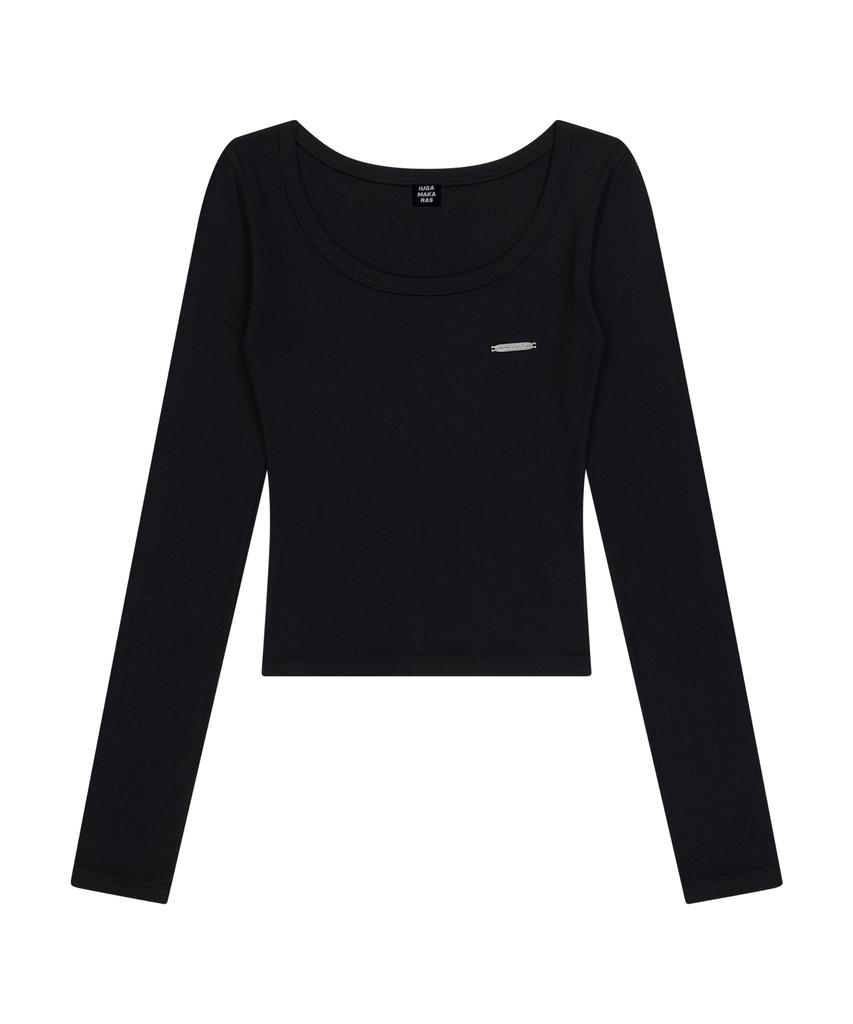 IUGAMAKARAS U-Neck Fitted Top (Black)