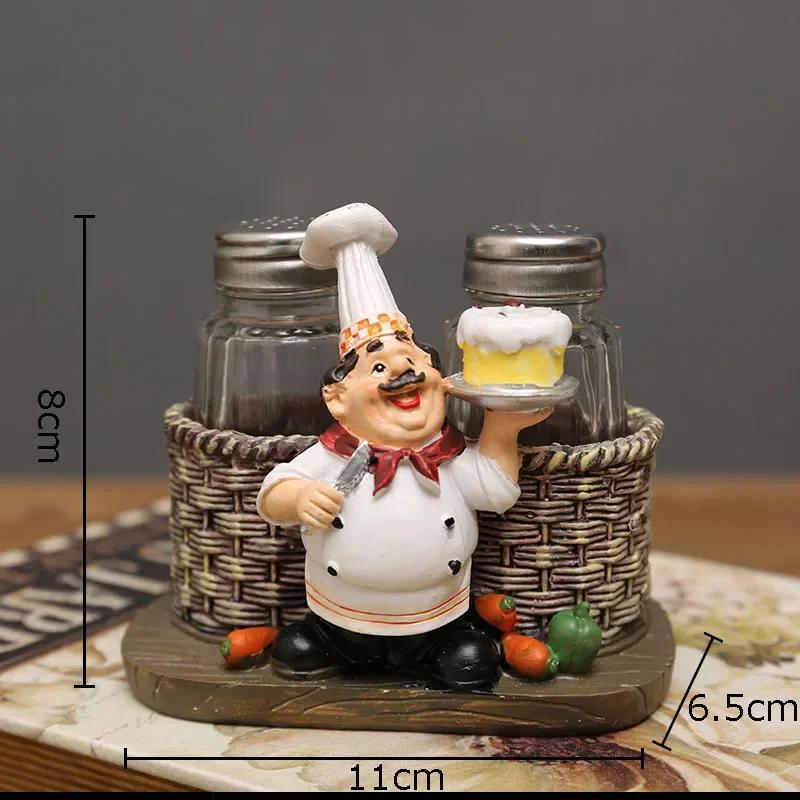 Chefes Barbudos Figuras Creativas Estatua Decoración de Escritorio Personaje Chef Profesional Escultura de Resina Adornos Decoración Moderna para el Hogar