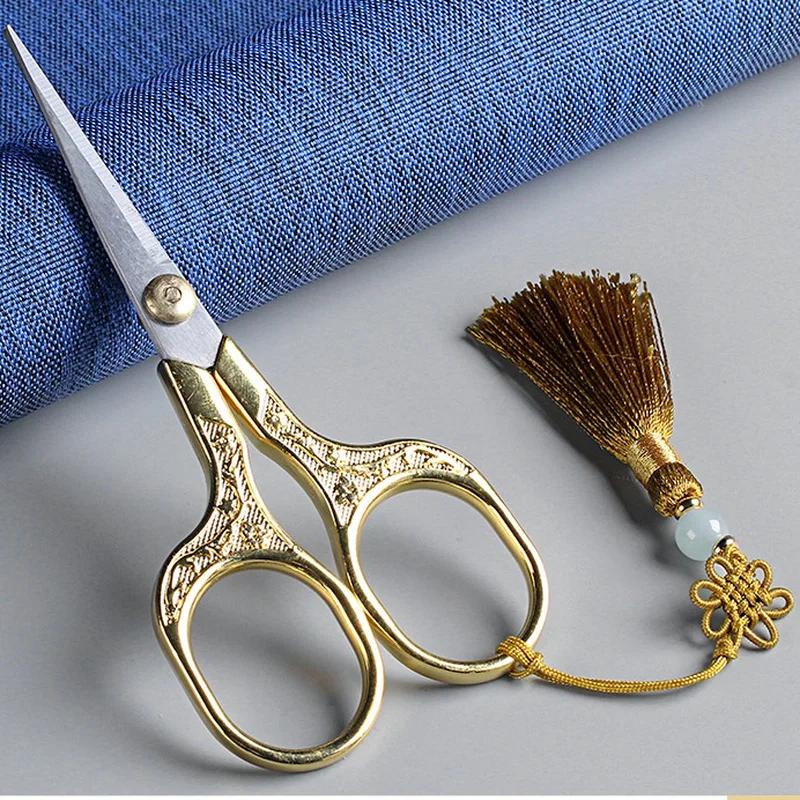 Foarfecă Artizanală Vintage Mâner Pătrat din Oțel Inoxidabil Foarfecă pentru Ață de Broderie de Uz Casnic DIY pentru Cusut Tăiere Pânză.