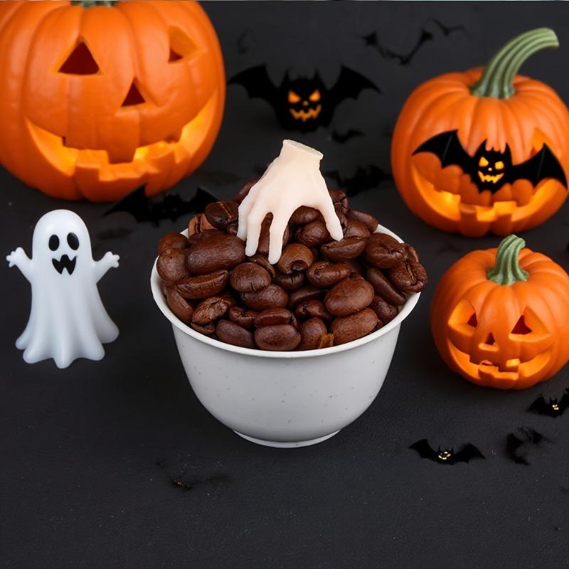 Halloween Horror Mini Plastic Hands - Realistic White Faux Limbs for Halloween, Birthday Party Decorations, Role-Playing Games