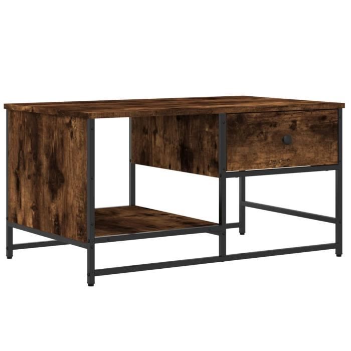 VidaXL Table basse chêne fumé 85,5x51x45 cm bois d'ingénierie 835341