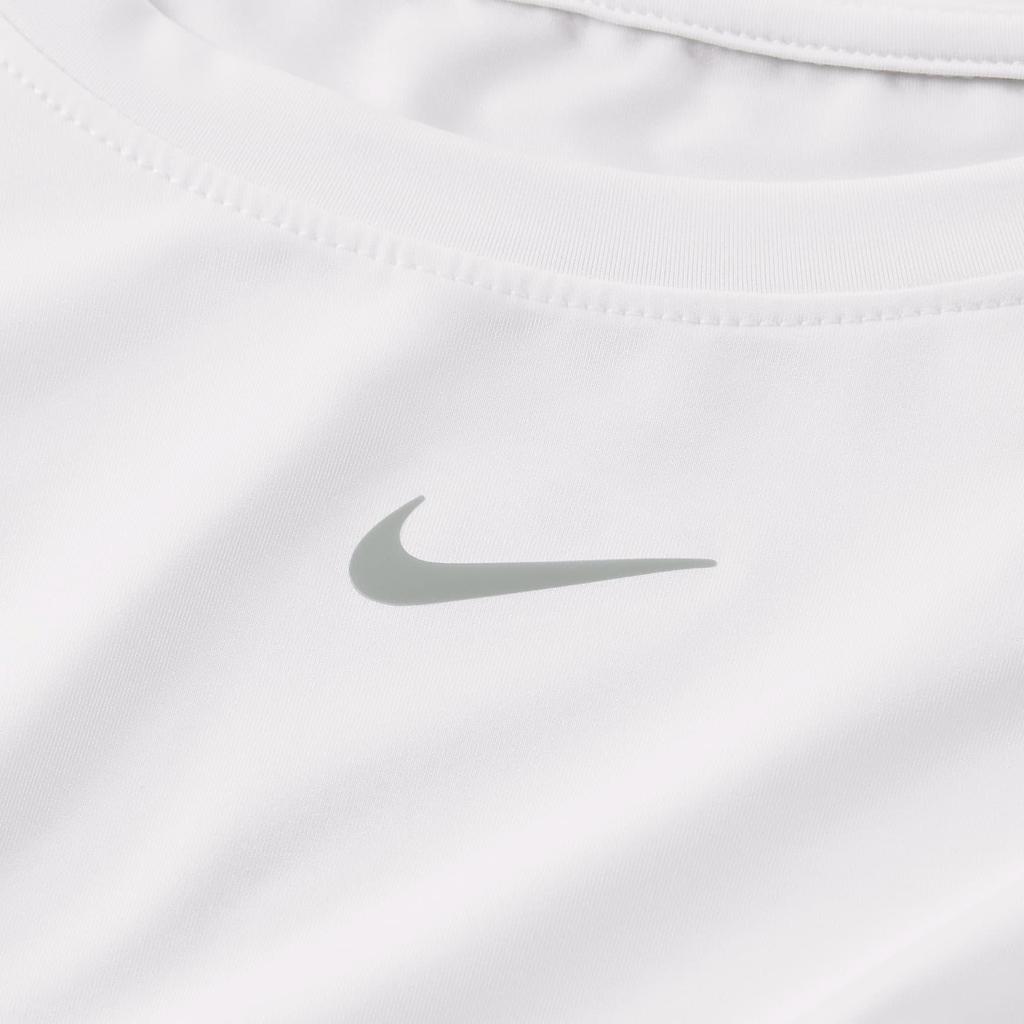 Nike Koszulka damska z długim rękawem z okrągłym dekoltem z odblaskowym logo Solid Biała FN2802-100