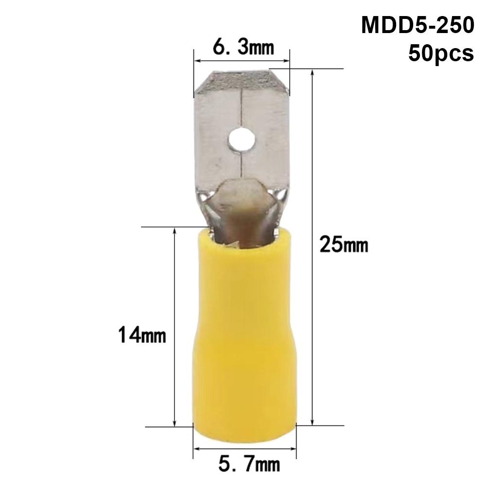 50Pcs 2.8/4.8/6.3mm Wire Connectors FDD/MDD1.25/2/5.5 Female/Male Electrical Crimp Terminal Insulated Spade Quick Disconnects