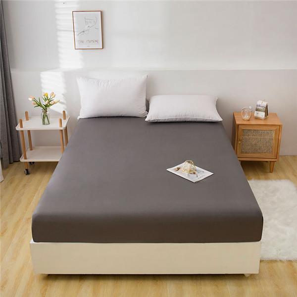 100% bumbac cearșaf de pat moale și groasă Husă de saltea Lenjerie de pat reglabilă Husă de protecție Husă de cuvertură de pat de culoare solidă Fără pernă