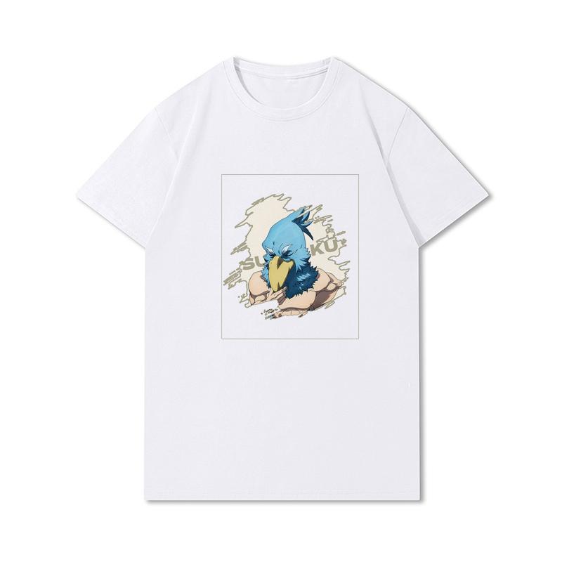 Plus Size Summer T Shirts for Women Anime Shangri La Frontier Printed Casual Short Sleeves Tops 100% Cotton Oversize O Neck Tees