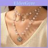 Collier à chaîne en perles artificielles pour filles avec pendentif cœur multicouche Été