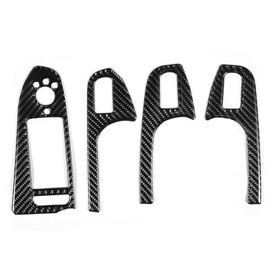 Carbon Fiber Lefthand Drive Door Window Lift Panel Button Frame Trim Sticker Fit for A4 B8 A5 Q5