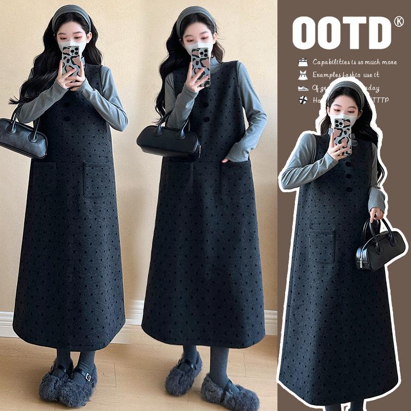 Autumn/Winter Maternity Polka Dot Dress & Top Set M