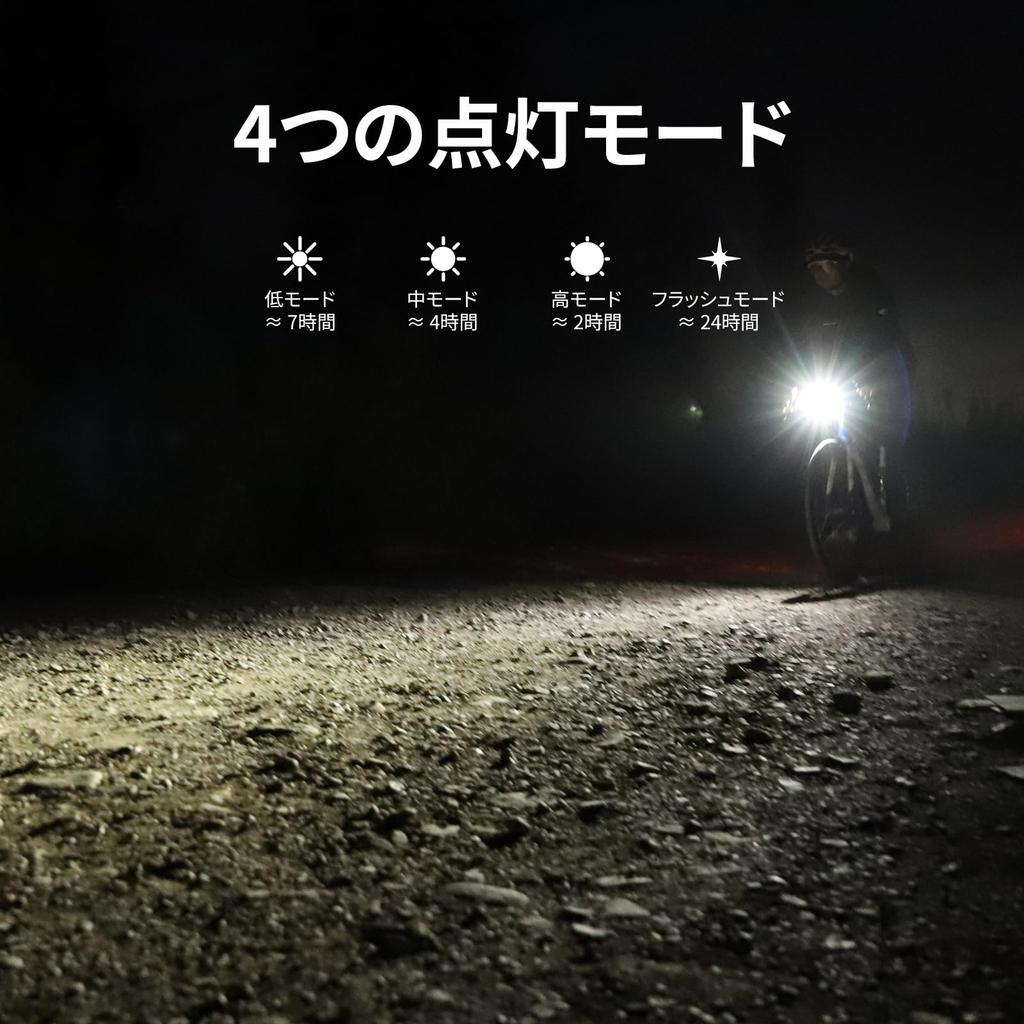 COOSPO PIXEL Bicycle 400 IP67 4 Lighting High Rechargeable Front Compact Design for Nighttime Compatible with Road Mountain and City Bikes Light,