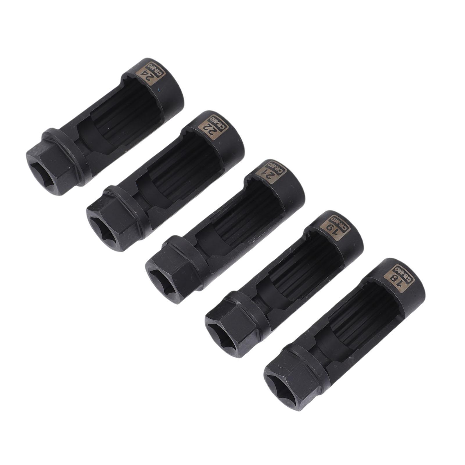 Veerpootmoer Dop, 5 Stuks 18mm 19mm 21mm 22mm 24mm 12-kant Veerpoot Spreider Dop met 1/2 inch Aandrijving, Ophanging Gereedschap voor Schokdemper