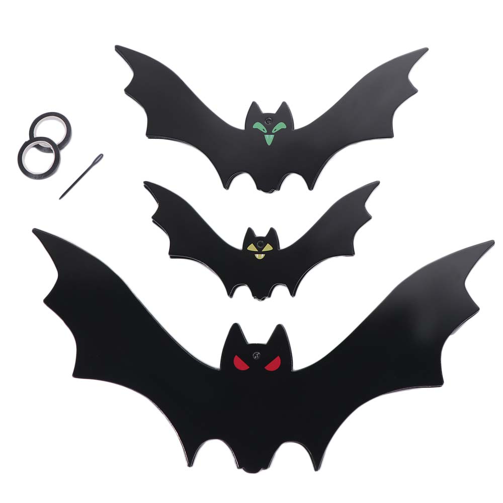 Spooky Halloween Bat Decorations with Eyes Simulation Bat Pendant  Halloween Party