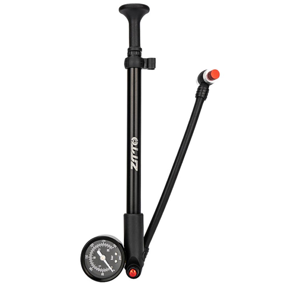 

300PSI Bicycle Air Pump with Gauge MTB Bike Shock Pump High Pressure Bike Tire Air Pump for Mountain Bike Front/Rear Suspension чорний