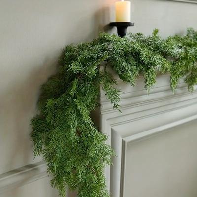 Artificial Simulation Green Plant Feel Software Dragon Cypress Leaf Rattan, Christmas Decorative Door Hanging Table Ornament
