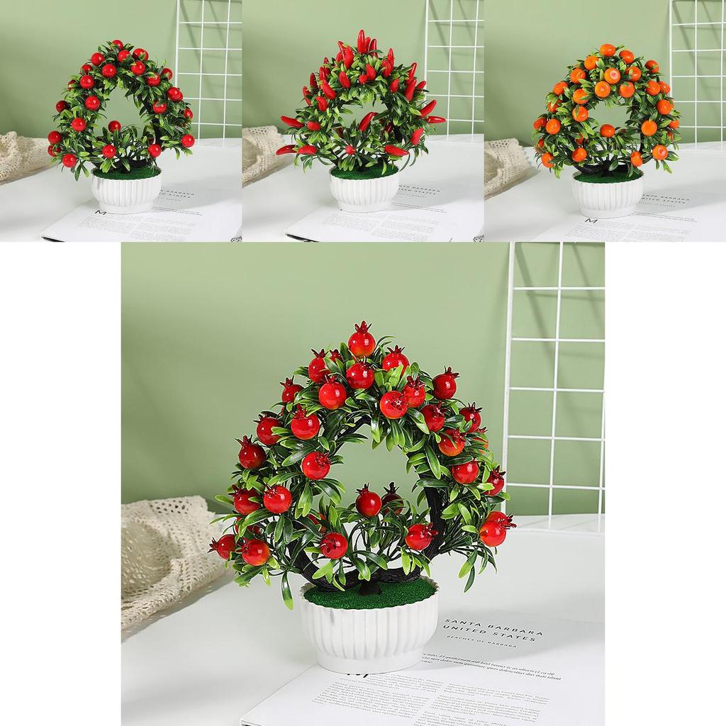 Plastic Heartshaped Fruit Bonsai 42 Piece Artificial Plant For Photography Prop