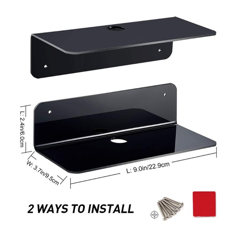 Speakers Organizer Rack Acrylic Wall Mounted Display Stand Shelf Holder Home Storage Self Stick-On