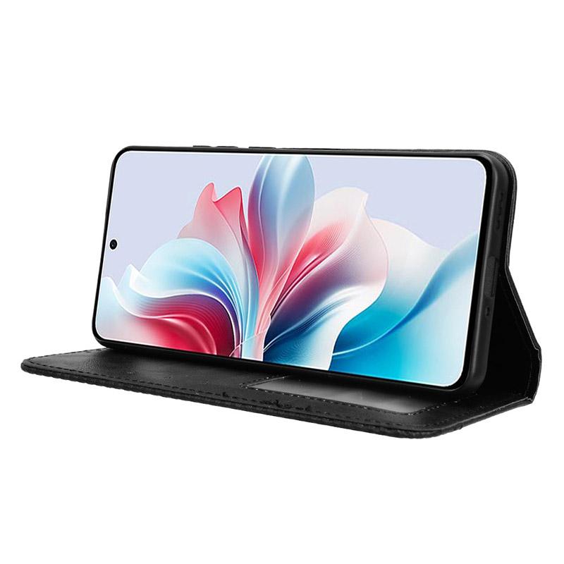 For Oppo Reno11 F 5G/F25 Pro 5G Wallet Case Retro PU Leather Phone Cover Magnetic Closing