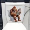 3D Funny Cartoon Monkey Reading Newspaper Toilet Wall Sticker Self-Adhesive Waterproof Removable Bathroom Home Decor Art