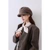 Damen S Herbst Winter Vintage Newsboy Baseballkappe Große Gesichtsformende Mütze
