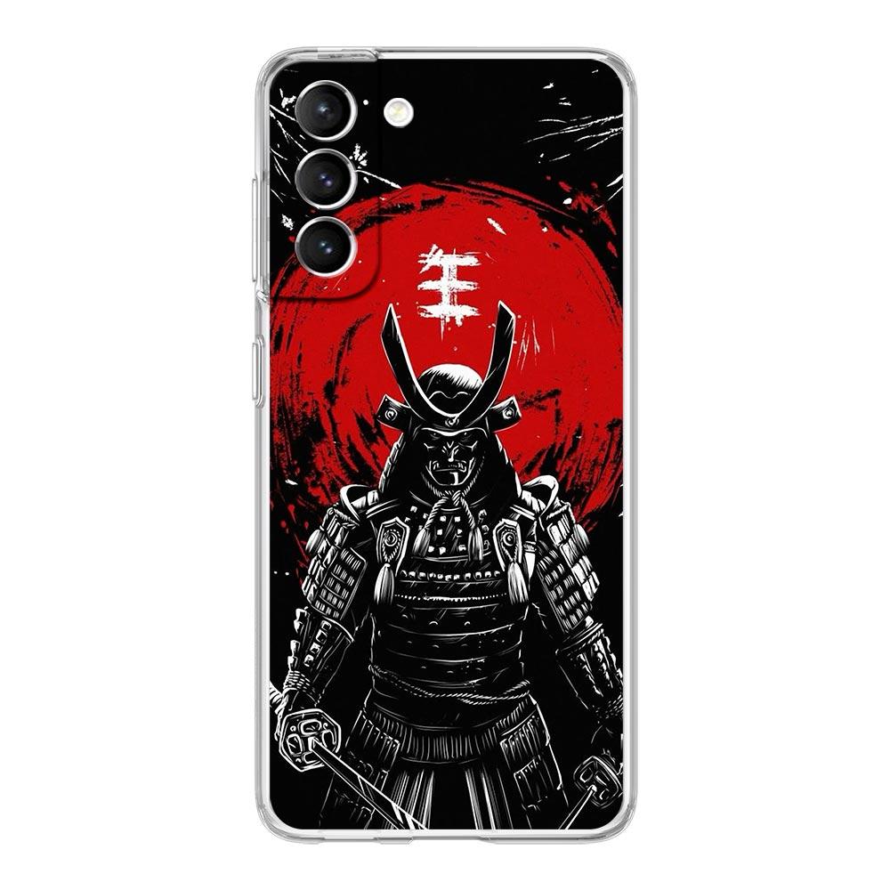 Handyhülle für Samsung Galaxy S25 S24 S23 FE S22 Ultra S20 S21 5G S10 Plus S10E Weiche Klare Hülle Japanische Samurai-Kunst