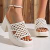 Fashion 2024 New Women Trend Walking Comfortable Shoes Summer Chunky High Heel Platform Open Toe Casual Fashion Sandals shoes for women