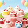 Strawberry Cake Design Simulation Food Toy Color Random Slow Rising Toy  For Adults