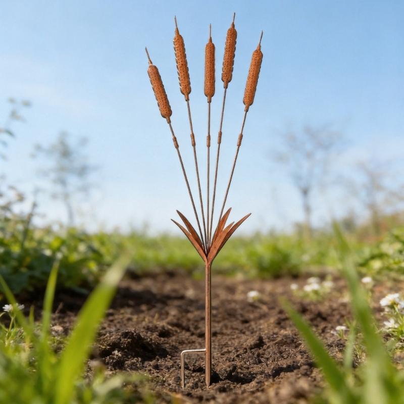 Metal Wheat Ear Garden Decoration Iron Art Stake For Yard Landscape Use