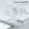 KEYSION Transparent Case for Samsung Galaxy Z Fold 7 Hard PC Metal Kickstand Shockproof Phone Cover with Glass Screen Protector