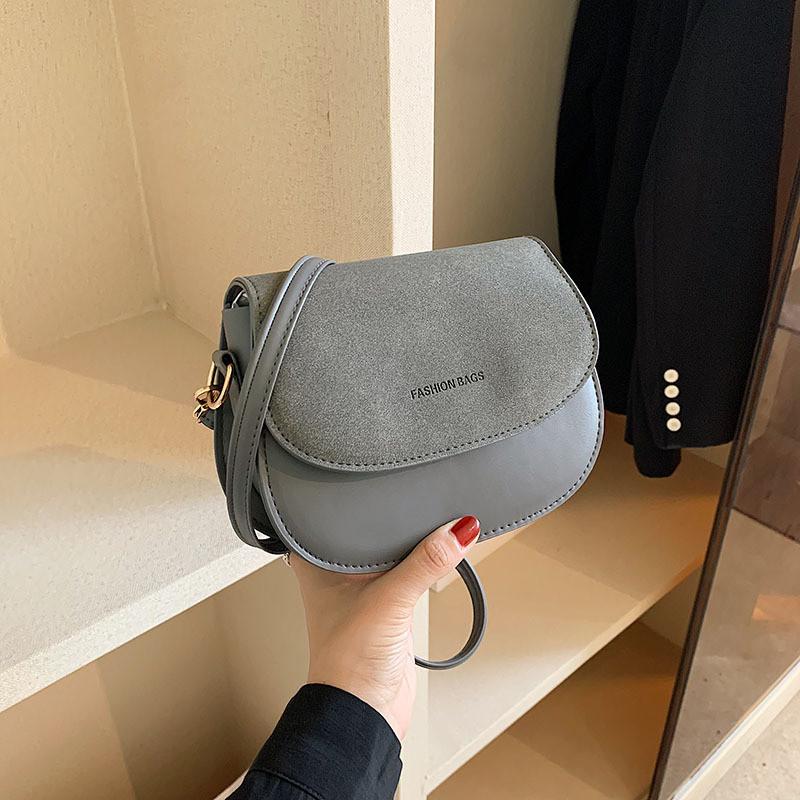 Vintage Chic Saddle Bag For Women Stylish Casual Crossbody Purse In Black Brown And Gray