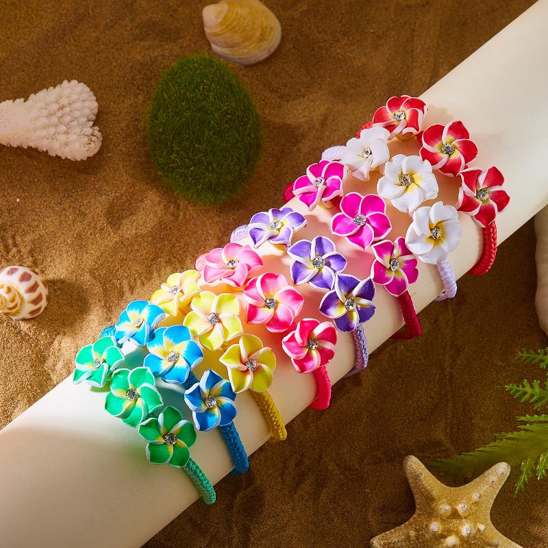 Bracciale Floreale Hawaiano Boho per Donna Corda Intrecciata con Perline Braccialetto Vacanza Estiva in Spiaggia Feste Gioielli Migliori Regali per Amici