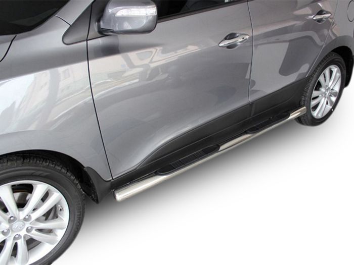 J&amp;J Automotive | Tubes Marche-Pieds Latéraux Marche Pieds Compatible Avec Hyundai ix35 2009-2015, 2 pcs, fixation