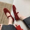 Fashion 2025 NEW Spring Women Flats Round Toe Flat Heel Shoes Cow Suede Leather Women Shoes Concise Buckle Mary Janes Ladies Shoes