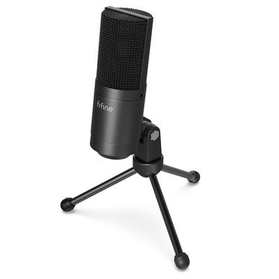 Microfone Condensador FIFINE XLR Microfone Unidirecional com Suporte de Microfone para Jogos Bate-papo por Voz Distribuição Gravação Teletrabalho Trabalho em Casa