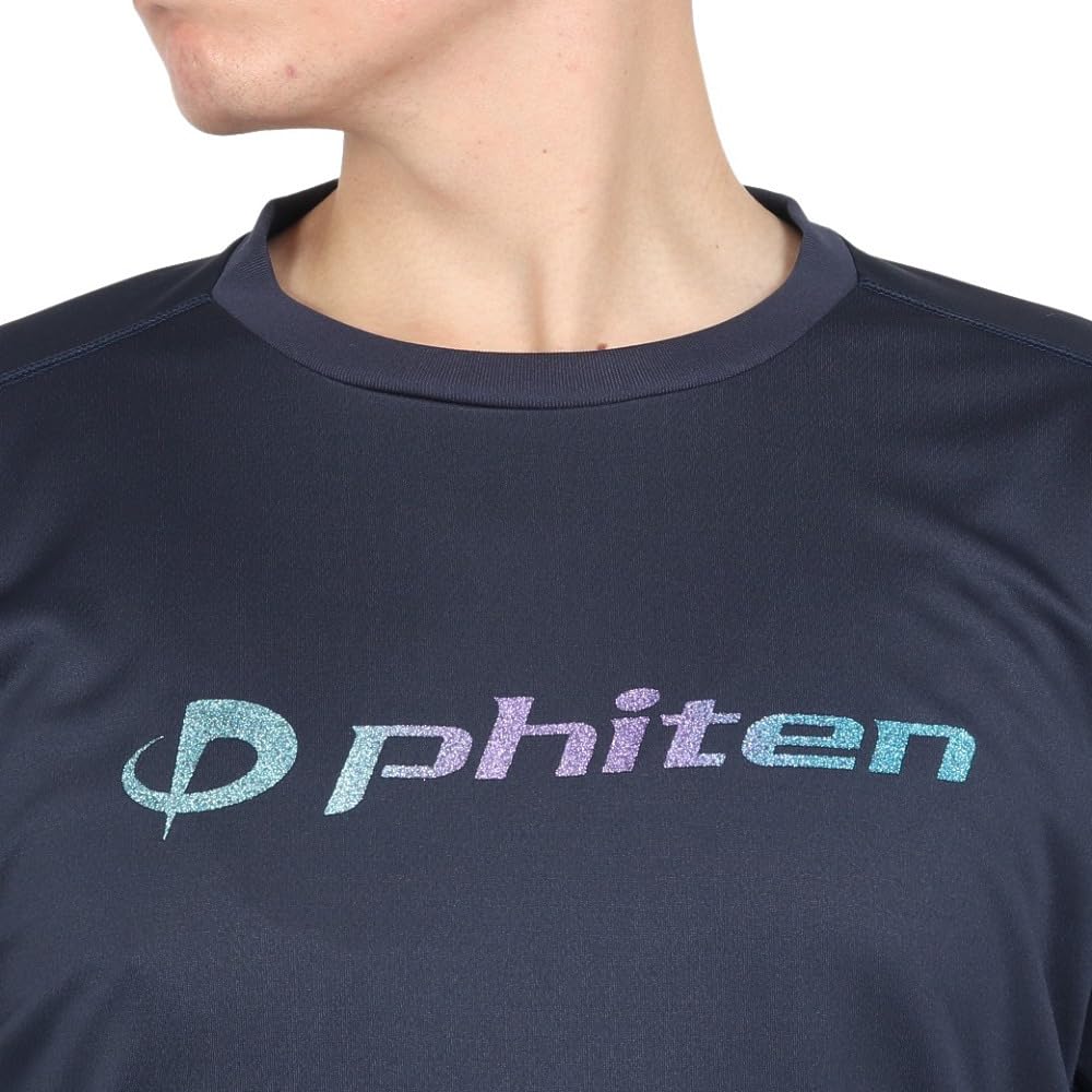 PHITEN Long Sleeve T-Shirt, Lame Gradation, Navy Blue, 3124JG63000 (Navy/L/Men's, Women's)