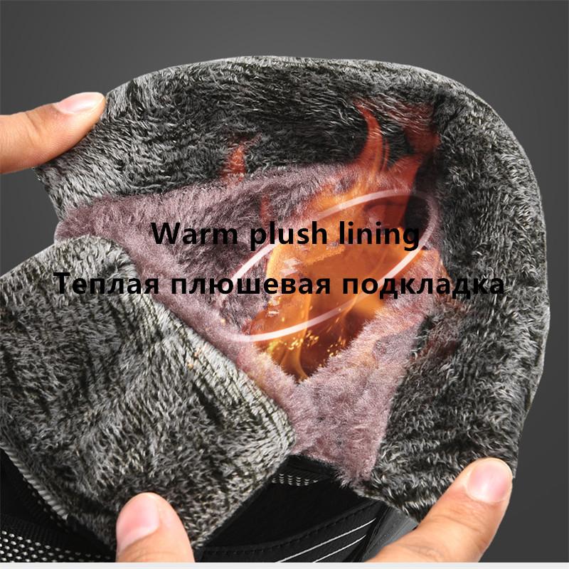 New Warm Plush Snow Boots High Top Men's Boots Winter Plus Size Hiking Boots Outdoor Anti-Slip Ankle Boots Men's Winter Sneakers
