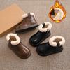 Mädchen Baumwollstiefel Winter Neue Pelzmund Lederstiefel Gefüttert Weiche Sohle Mittelgroße und Große Kinder Babystiefel Kinder Baumwollschuhe