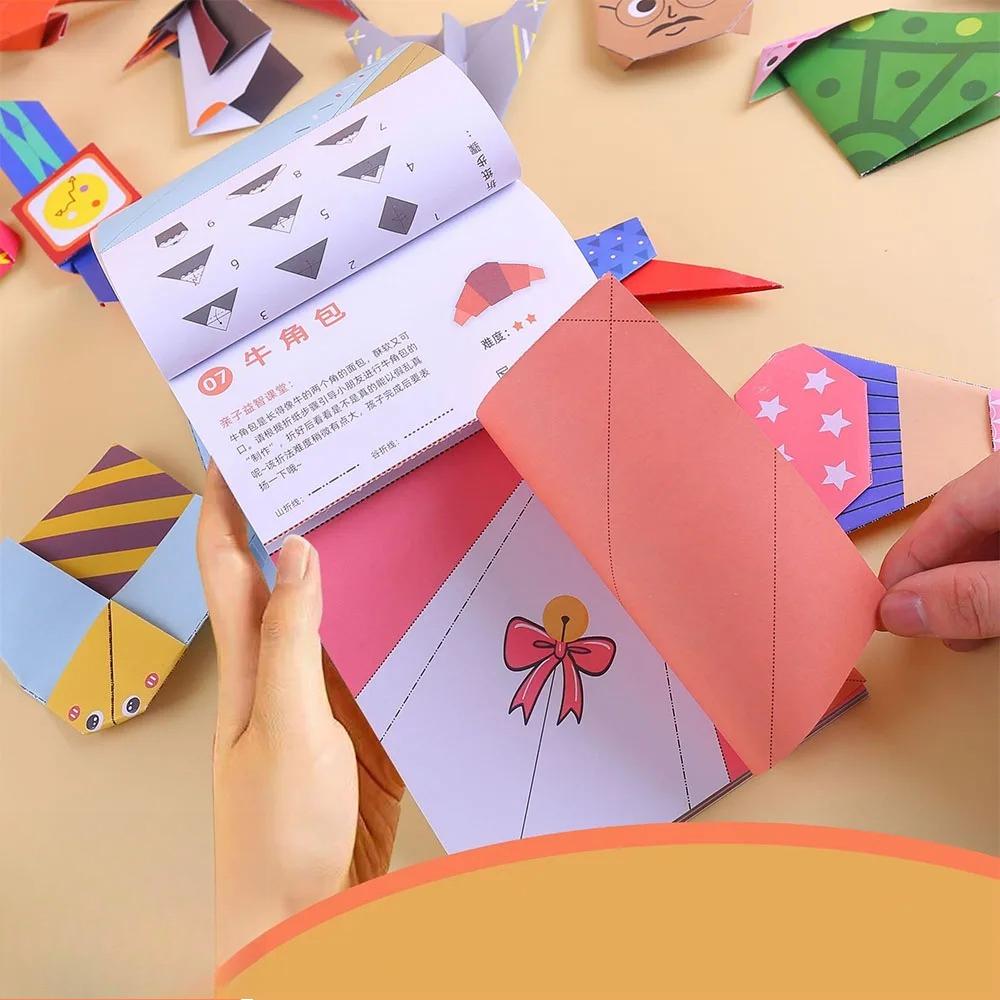 1set Cartoon Animal Origami Paper Kid DIY Craft Toy Handcraft Parper Art Educational Toy for Children Gift English Origami Decor