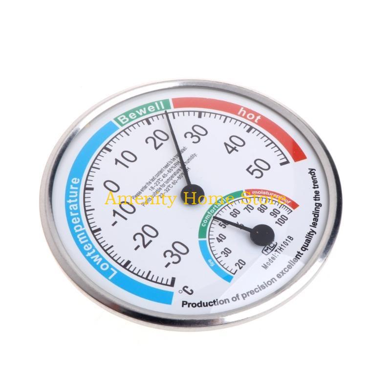 F26C Household Analog Thermometer Hygrometer Temperature Humidity Monitor Meter Gauge белый