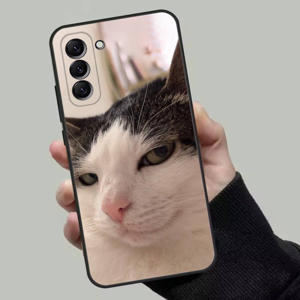 Coque de téléphone meme chat mignonne et drôle pour Samsung Galaxy A13,A21s,A22,A31,A32,A52,A53,A71,A80, Coque Noire Souple