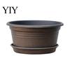 Modern Resin Planters Bulb Plant Pot with Saucer, 10 Inch 13 Wide Flowerpot Versatile Pots for Balcony Drainage Holes, Indoor Outdoor Planter