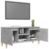 TV Cabinet with Solid Wood Legs Concrete Grey 103.5 x 35 x 50 cm