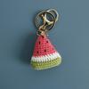 Sweet Hand-Woven Watermelon Pendant Keychain Cartoon Bag Hanging Decoration Car Keychain Bag Decoration Accessories Gifts