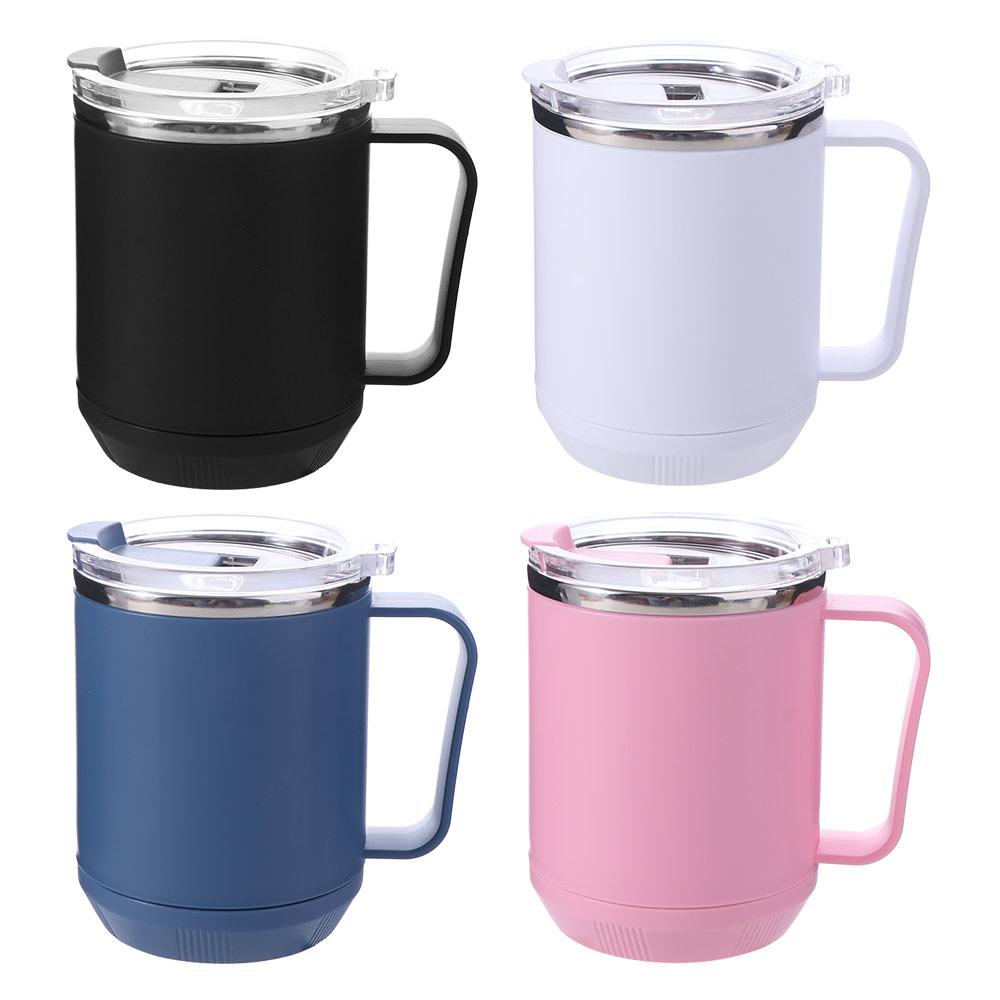 

with Handle Vacuum Mug Cup Lid Straw Insulated Cup Portable Coffee Cup Traveling синій