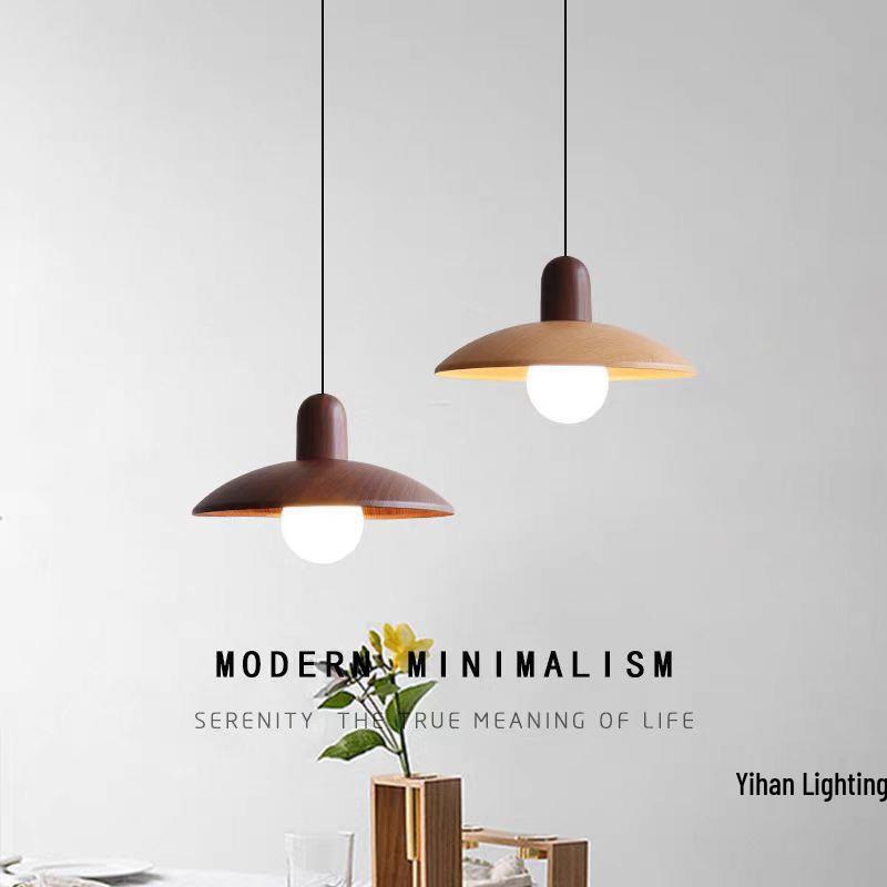 Walnut Pendant Light for Japanese Restaurant, Retro Hotel, Bar, Minimalist Cafe, and Bedroom