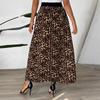 Spring Autumn High Waist Elegant Leopard Printed A Line Skirt