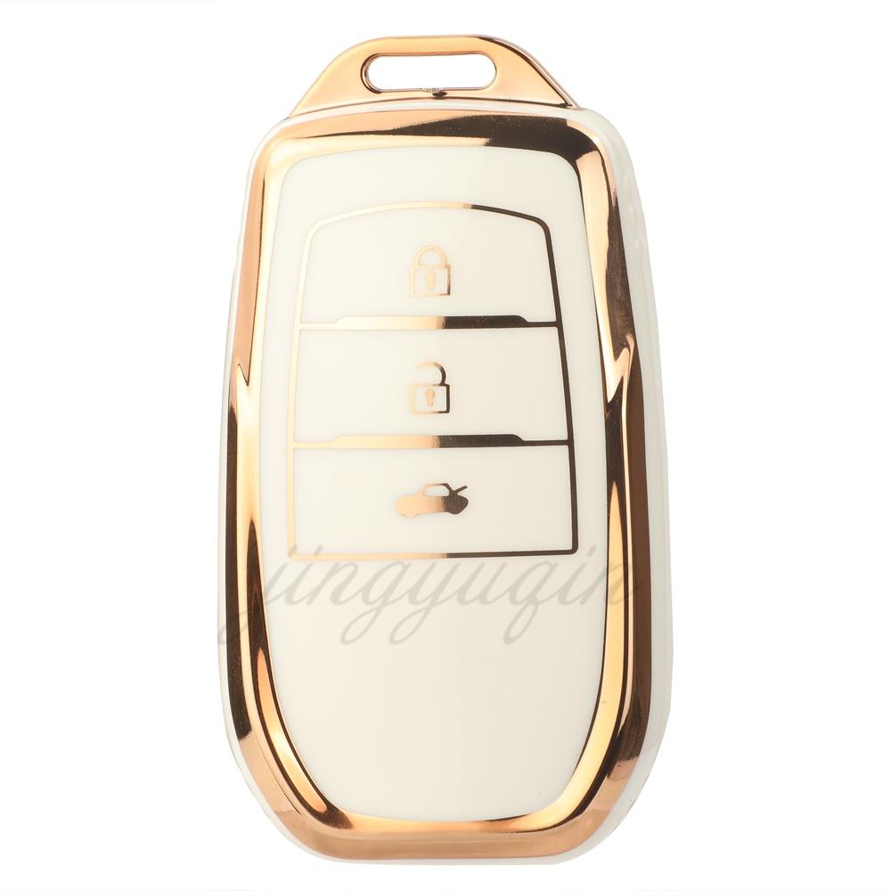 Jingyuqin 2/3/4 Buttons Soft TPU Car Key Cover Case For Toyota CHR Hilux Land Cruiser 200 Camry Corolla RAV4 Highlander Crown
