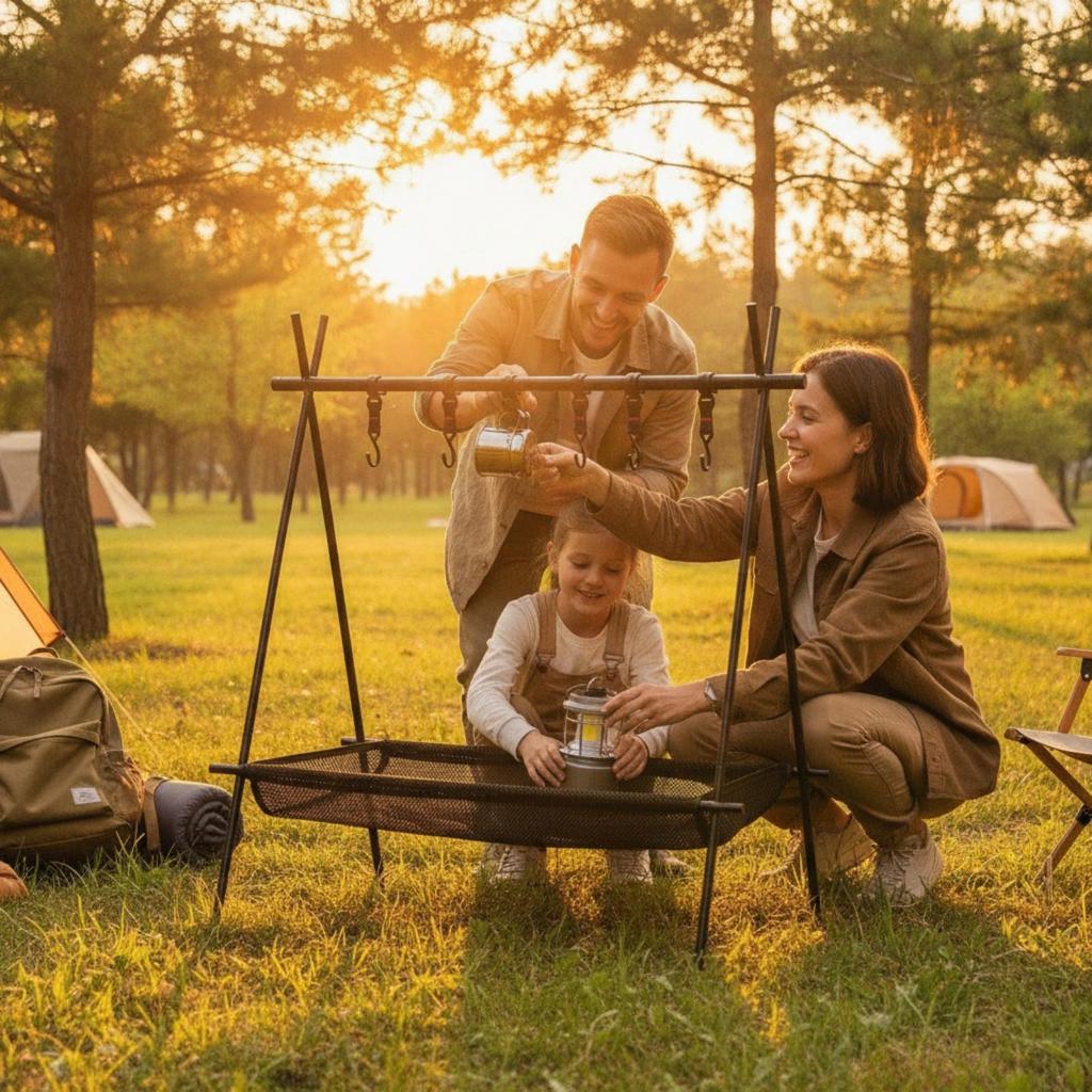 Camping Hanging Rack Foldable Outdoor Portable Organizer