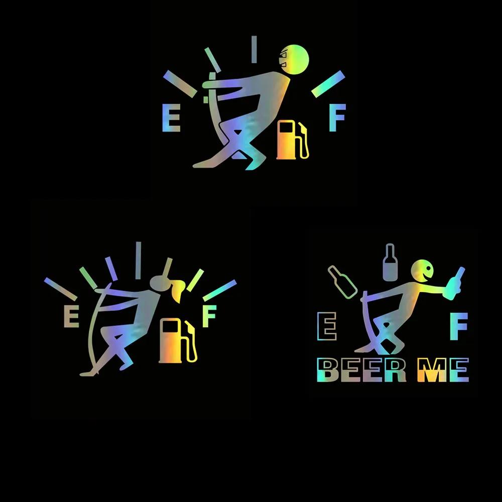 Car Stickers 12.7CM*9.2CM High Gas Consumption Decal Fuel Gage Empty Stickers Funny Vinyl Car Fuel Tank Cap Sticker